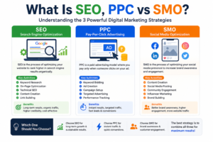 SEO, PPC vs SMO: Complete Comparison Guide for 2026